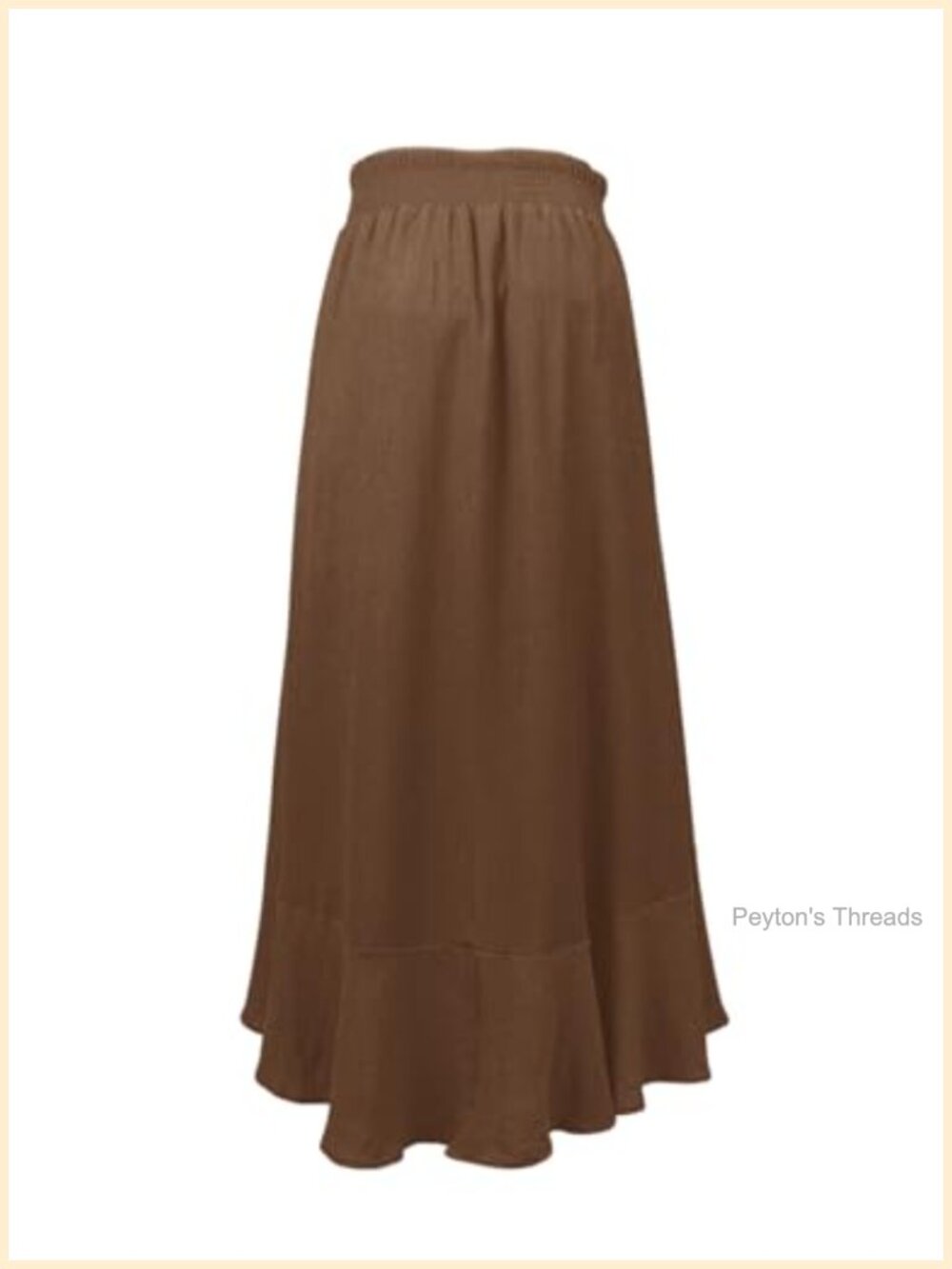 Women's Elastic Waist Button Down Maxi Skirt Casual Loose Flowy Swing Slit Front - Picture 4 of 6